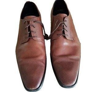 Kenneth Cole Brown Leather Men's Shoes US Size 9M Oxford Dress Money Clip